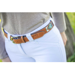 Ceinture Pénélope Pearl Cognac / turquoise Marron