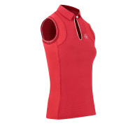 Polo Equithème Sarah sans manches Cerise Rouge