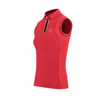 Polo Equithème Sarah sans manches Cerise Rouge
