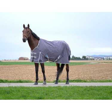 Couverture Equithème Tyrex 1200D recyclée Taupe Marron Couverture Equithème Tyrex 1200D recyclée Taupe Marron