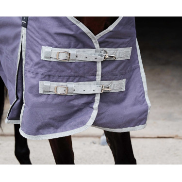 Couverture Equithème Tyrex 1200D recyclée Taupe Marron Couverture Equithème Tyrex 1200D recyclée Taupe Marron