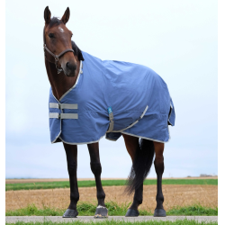 Couverture Equithème Tyrex 600D recyclée Bleu marine Couverture Equithème Tyrex 600D recyclée Bleu marine