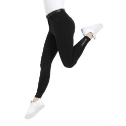 Broek Equithème Safir siliconen zitvlak Zwart / blauw