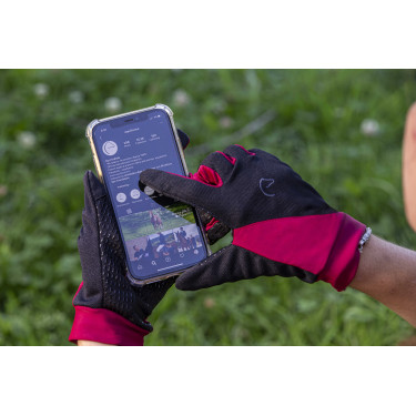 Handschoenen Equithème Knit digital Zwart / pruim