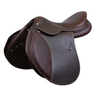 Eric Thomas Elite gemengde zadel met nerfleder Havana Bruin