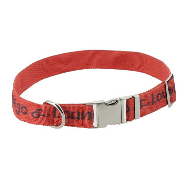 Nylon hondenhalsband Diego & Louna Koraal / antraciet Rood