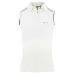 Polo Equit'M sans manches Femme Blanc
