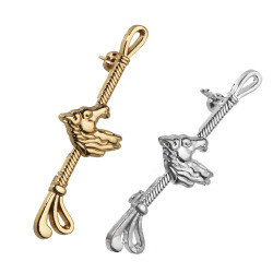 Stropdaspin met paardenhoofd Zilverkleurig Grijs