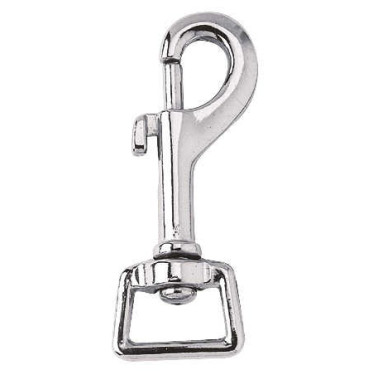 Mousqueton oeil 20 mm carré acier nickelé