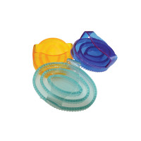 Ovale glitters rubberen rosborstel kind Pacifique Blauw