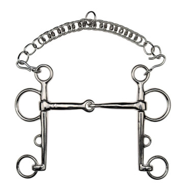 Pelham bit gebroken vernikkeld staal Feeling