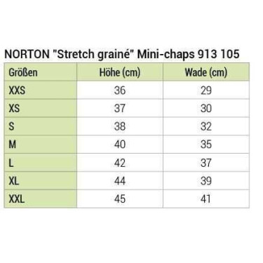 Mini-chaps Norton Stretch grainé
