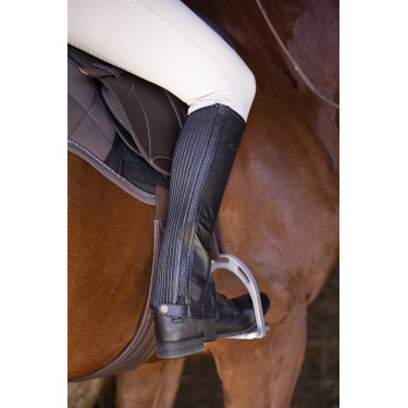 Mini-chaps Equithème cuir Noir