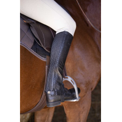 Mini-chaps Equithème leer Zwart