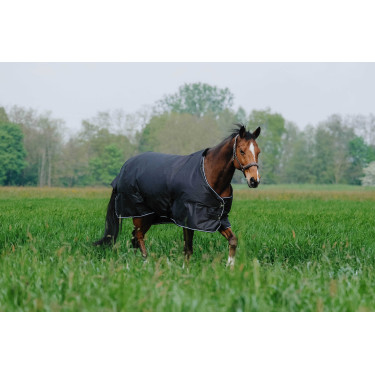 Couverture Equithème Tyrex 600D 150G Noir / ciel