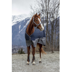 Equithème Tyrex 600 D 150G deken Marine / grijs Blauw