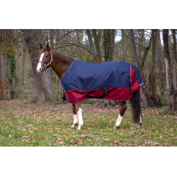 Equithème Tyrex 1200 D deken Marine / bordeaux Blauw