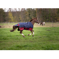 Couverture Equithème Tyrex 1200D Marine / bordeaux Bleu