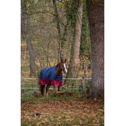 Equithème Tyrex 1200 D deken Marine / bordeaux Blauw