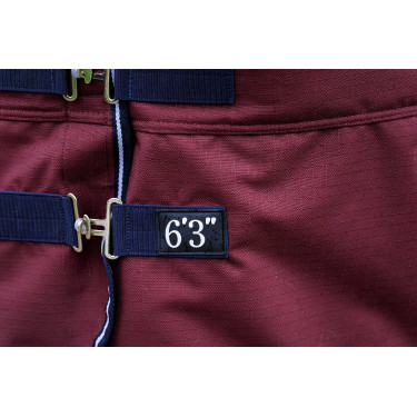 Couverture Equithème Tyrex 1200D High Neck Marine / bordeaux Bleu