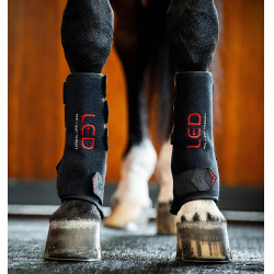 Guêtres de thérapie Horseware par lumière rouge LED Noir / noir