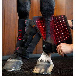 Horseware therapeutische peesbeschermers met rood LED-licht Zwart / zwart