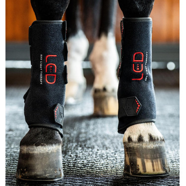 Horseware therapeutische peesbeschermers met rood LED-licht Zwart / zwart