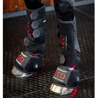 Guêtres de thérapie Horseware par lumière rouge LED Noir / noir