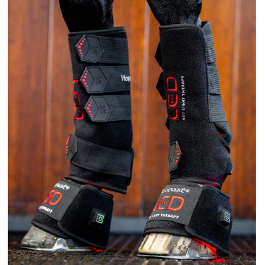 Guêtres de thérapie Horseware par lumière rouge LED Noir / noir