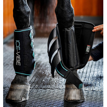 Horseware Ice-Vibe peesbeschermers Zwart / aqua