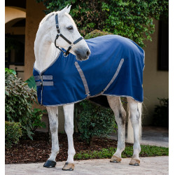 Couverture de box Horseware Rambo doublure microfibre Marine / orage / gris argent Bleu marine