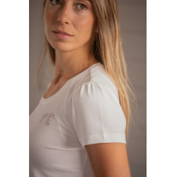 T-shirt Pénélope Techty korte mouwen Ecru Wit