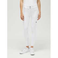 Pantalon Tommy Hilfiger Equestrian Lea grip genoux femme Blanc optique