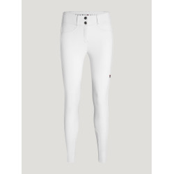Pantalon Tommy Hilfiger Equestrian Lea grip genoux femme Blanc optique