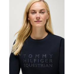 Trui met ronde hals Belair met strass Tommy Hilfiger Equestrian dames Woestijnlucht Blauw