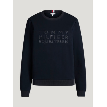 Pull col rond Belair à strass Tommy Hilfiger Equestrian femme Desert sky Bleu