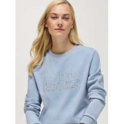 Trui met ronde hals Belair met strass Tommy Hilfiger Equestrian dames Zacht blauw