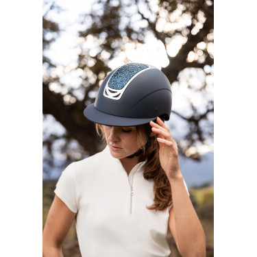 Casque d'équitation ornement en cristal Horze Arix II Gris fumé