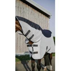 Couverture Equithème Flycool Combo Marine / blanc Bleu