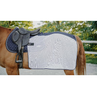 Couvre-reins carré Equithème Flycool Marine / blanc Bleu