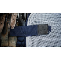 Vierkante Equithème Flycool-zadeldek voor de achterhand Marine / wit Blauw