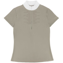 Wedstrijdpolo Equithème Suzanne dames Taupe Bruin