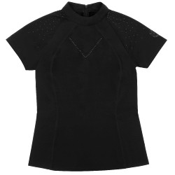 Polo Je t'aime Equithème Claudia femme Noir