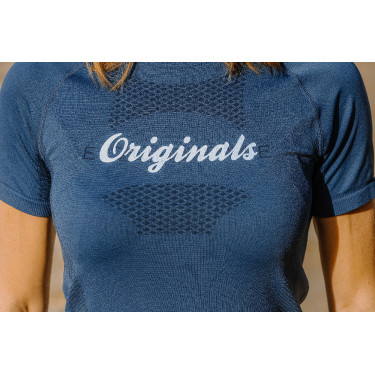 Seamless T-shirt met korte mouwen Equithème Elena dames Marine Marineblauw