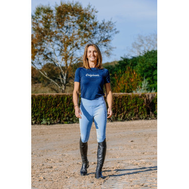 T-Shirt seamless manches courtes Equithème Elena femme Marine Bleu marine