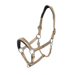 Equestrian Stockholm anatomisch glinsterend lederen halster Zandkleurig Beige Equestrian Stockholm anatomisch glinsterend lederen halster Zandkleurig Beige