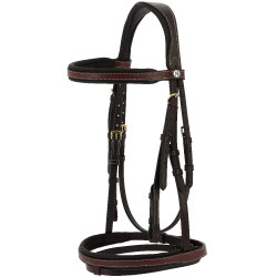 Bridon en cuir huilé Norton Pro London Havane Marron