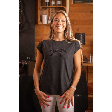 Dames T-shirt Pénélope Moby Stones Zwart