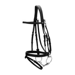 Bridon Cuir Plat Avec Mousquetons Working by Dy'on Noir