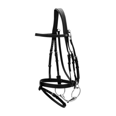 Bridon Cuir Plat Avec Mousquetons Working by Dy'on Noir